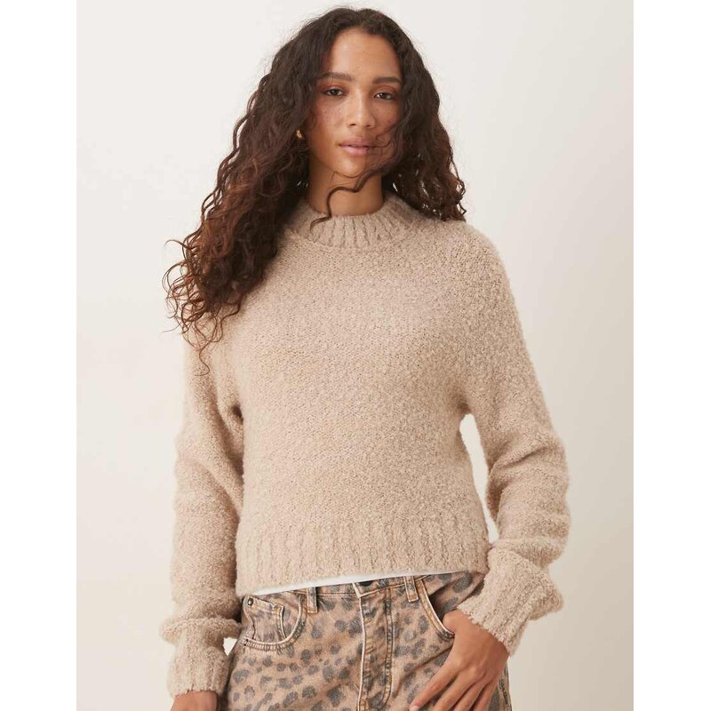 Glamorous fitted boxy knit jumper in oatmeal-Neutral 113065508