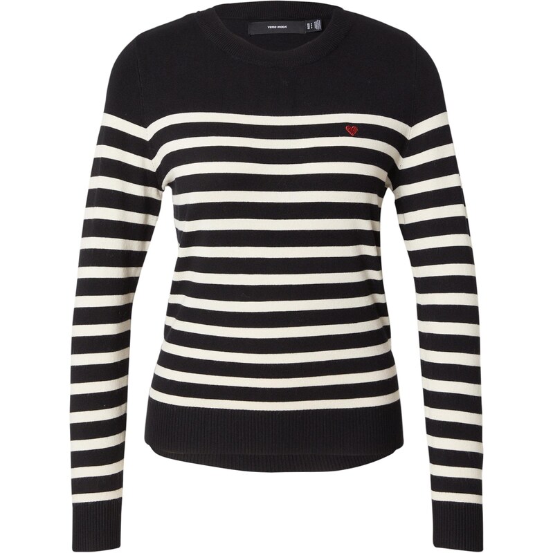 VERO MODA Svetr VMDORY černá / bílá