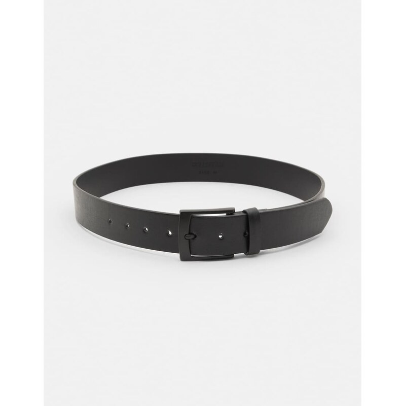 Pull&Bear Matte leather effect belt in black