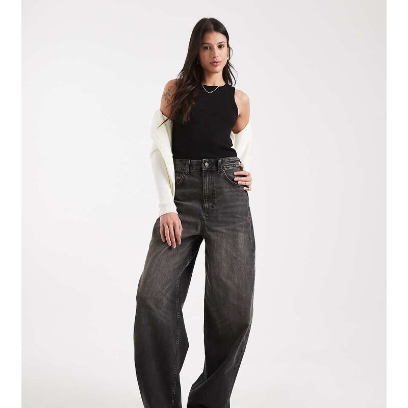 ASOS Tall ASOS DESIGN Tall high waisted barrel leg jeans in washed 109333183