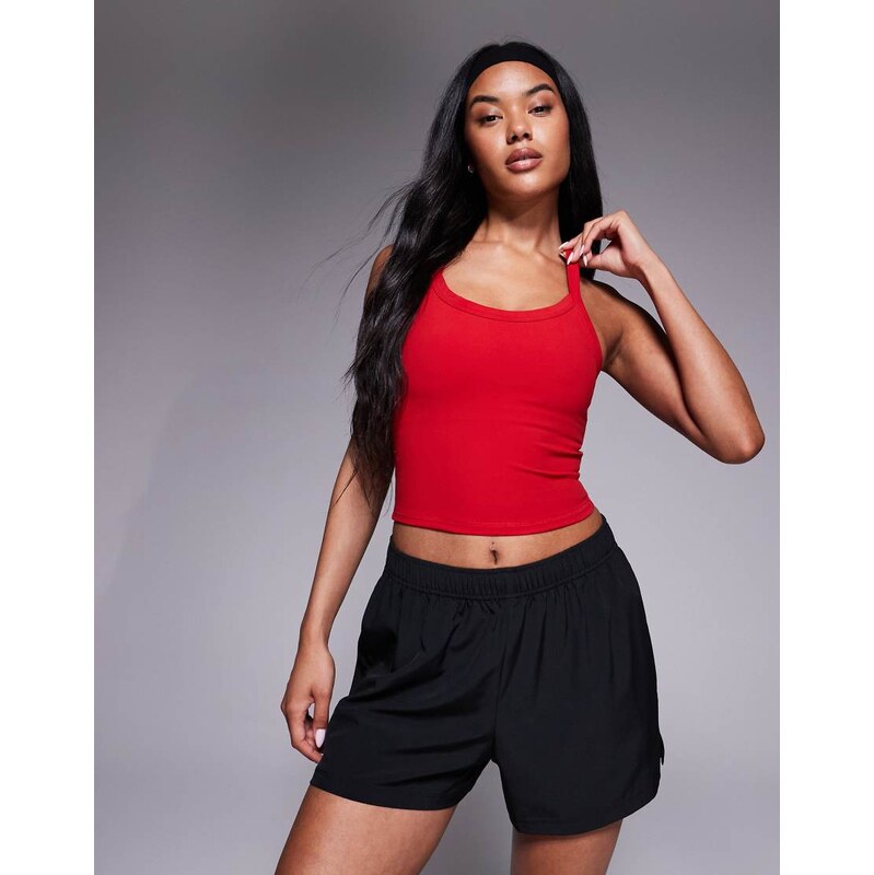 4505 Icon soft touch yoga cami with inner bra in red