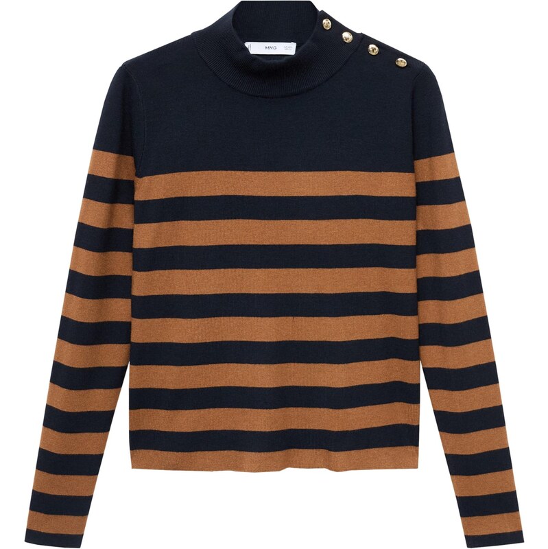 MANGO Svetr LUCCAPK marine modrá / hnědá