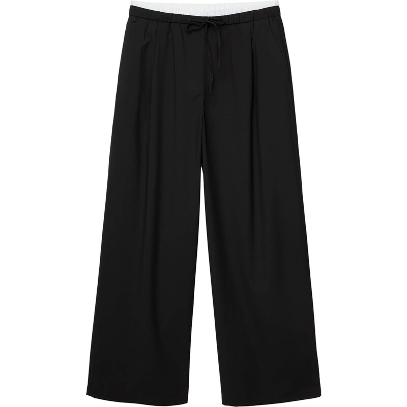 Pull&Bear Kalhoty se sklady v pase černá 108781159