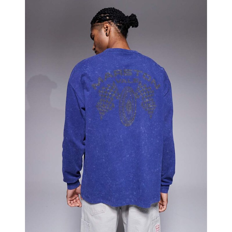 ASOS DESIGN oversized long sleeve t-shirt with motor graphic in