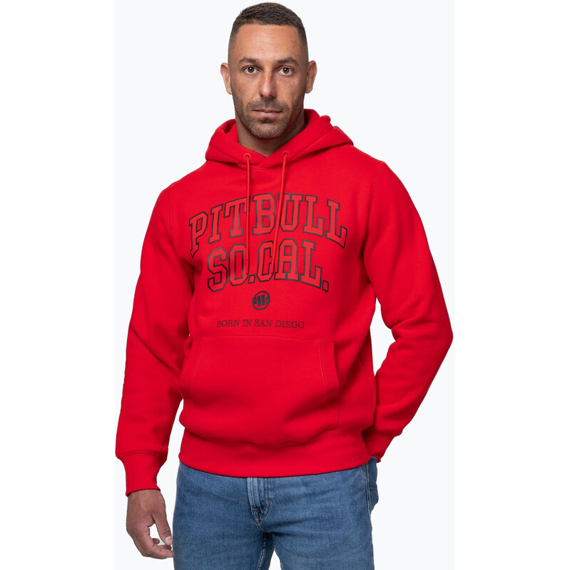 Pánská mikina Pitbull So Cal Hooded fluorescent/red