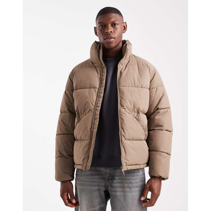 ONLY & SONS oversized puffer jacket in light brown