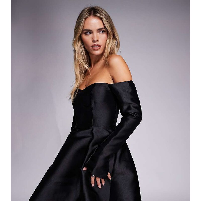 Forever New Petite structured mini dress in black