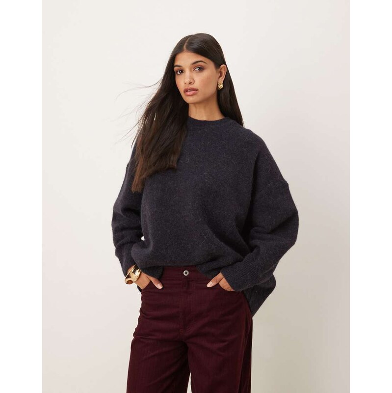 ASOS DESIGN premium wool and alpaca oversized crew neck jumper