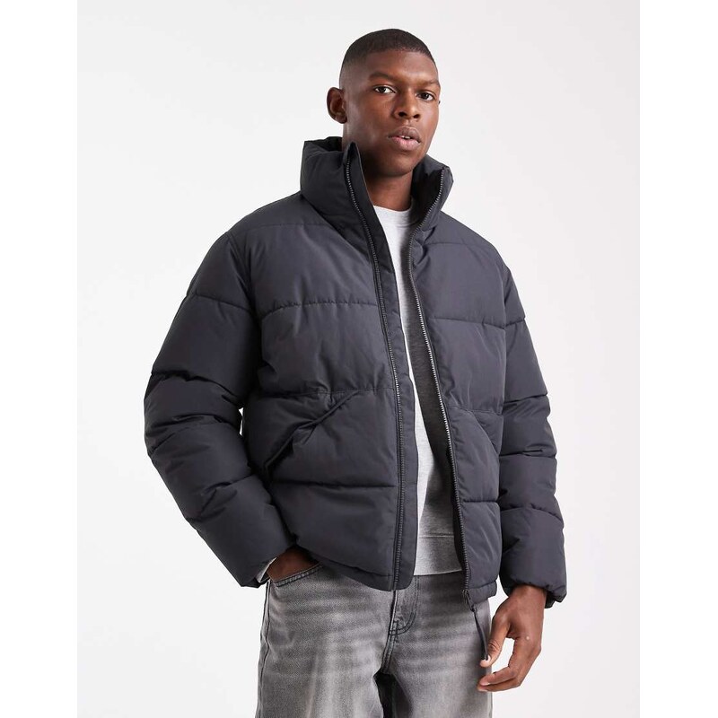 ONLY & SONS oversized puffer jacket in black