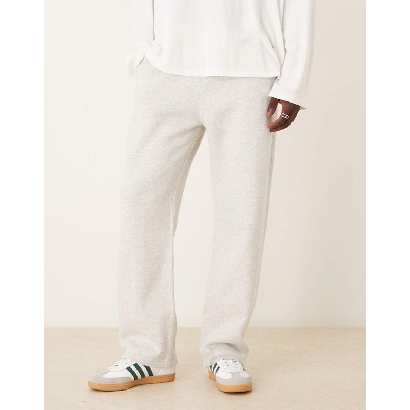 Abercrombie & Fitch baggy essential open hem joggers in grey 108917732