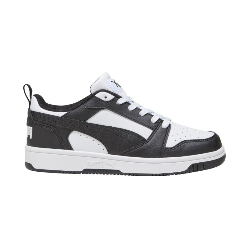 Dětské boty Puma Rebound V6 Lo Mid white and black 393833 01