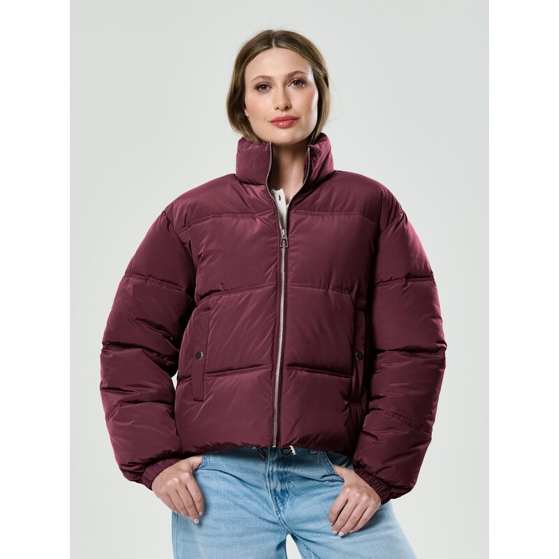 Sinsay - Puffer bunda s izolací - burgundy 108790004