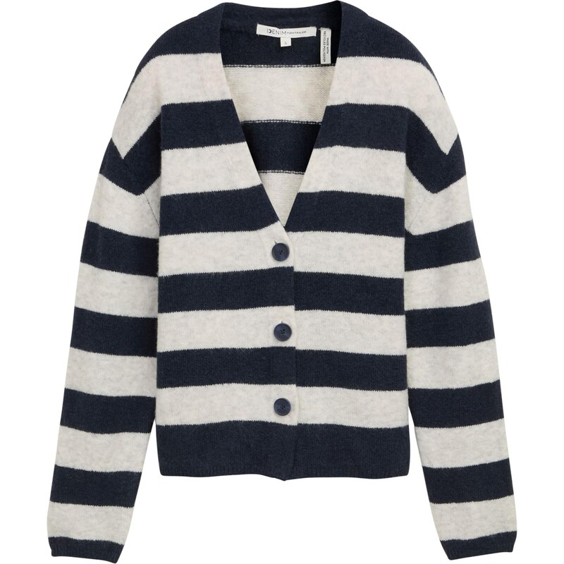 TOM TAILOR DENIM Kardigan krémová / námořnická modř 108794137