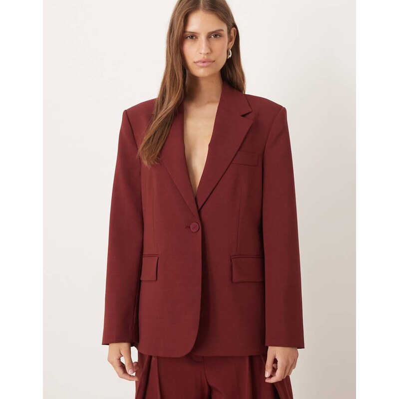 Mango Dani oversized blazer co-ord in dark red 108795169
