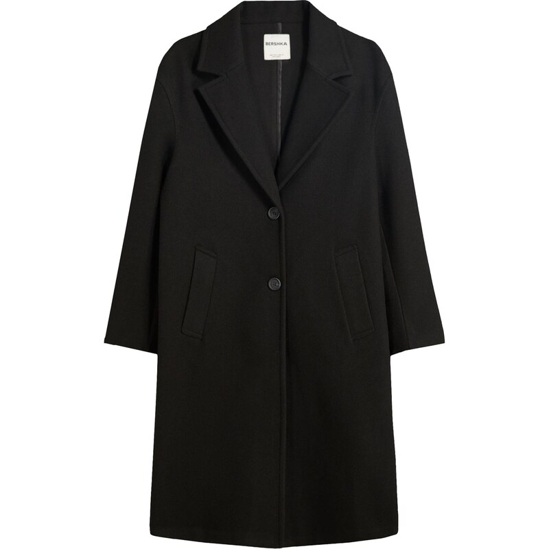 Bershka Přechodný kabát černá 108794318
