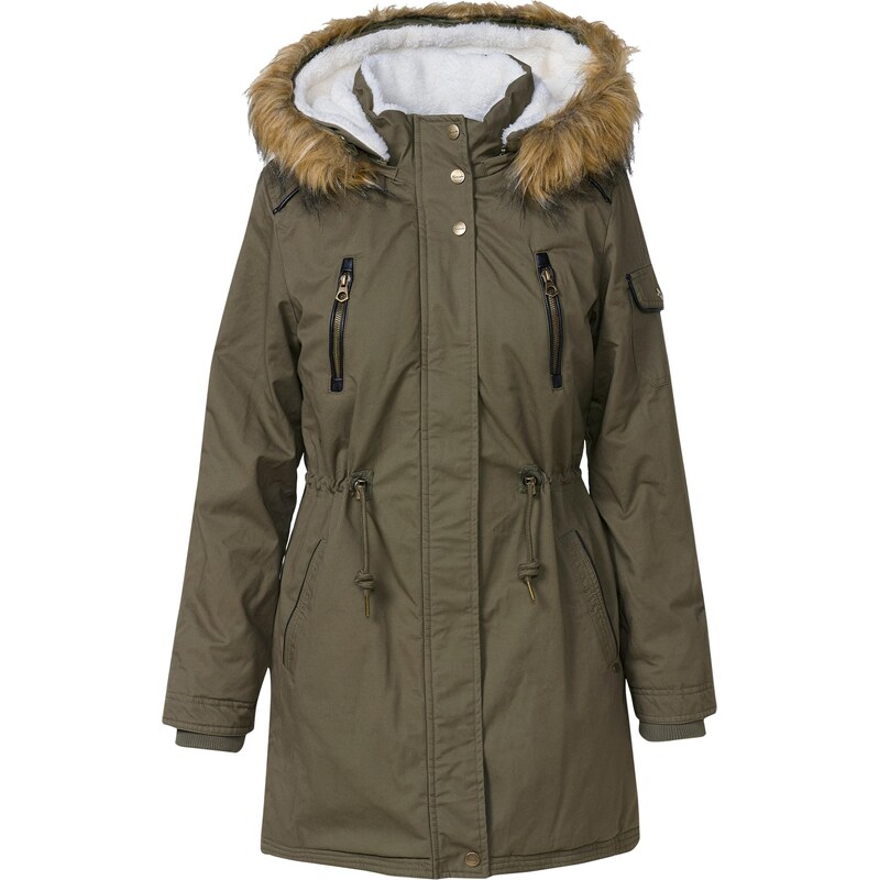 KOROSHI Přechodová parka khaki