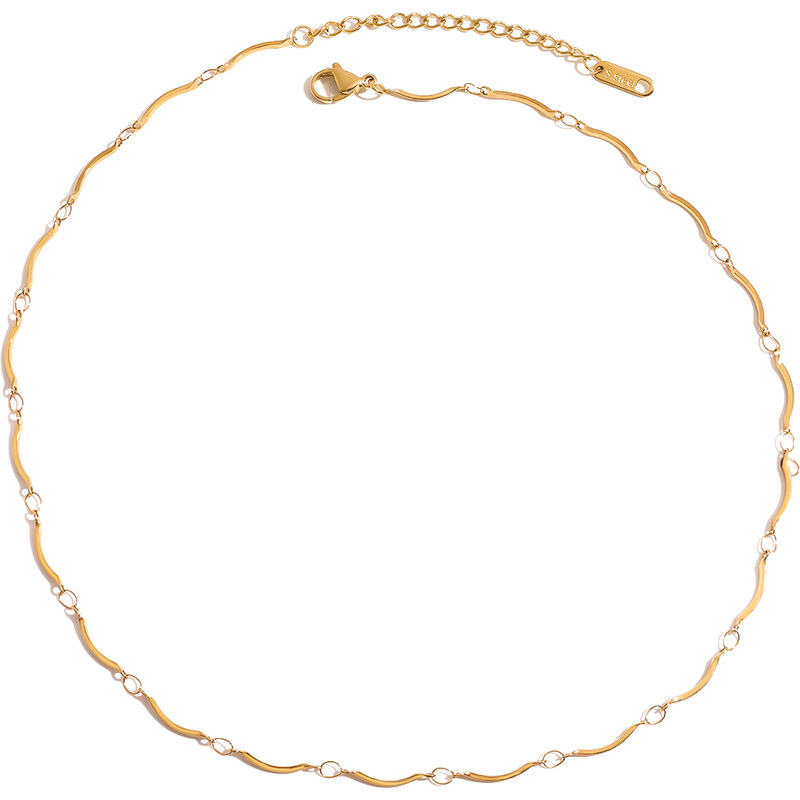 ELENYS Wave Chain – pozlacený náhrdelník 18K žluté zlato