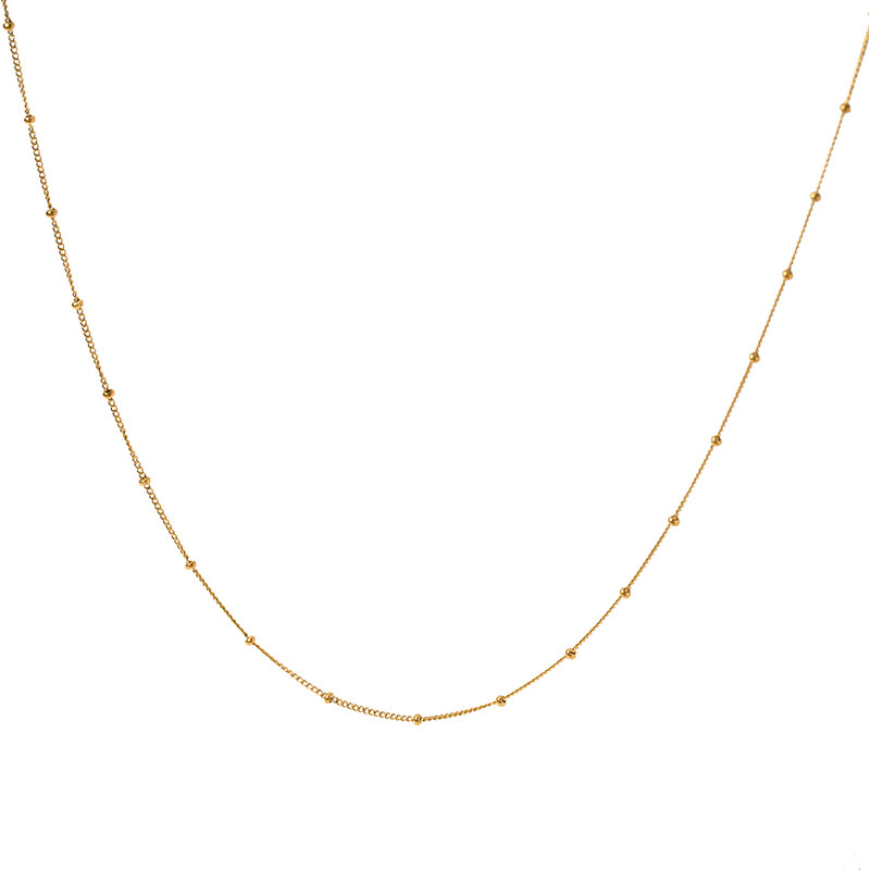 ELENYS Beads Chain – pozlacený náhrdelník 18K žluté zlato