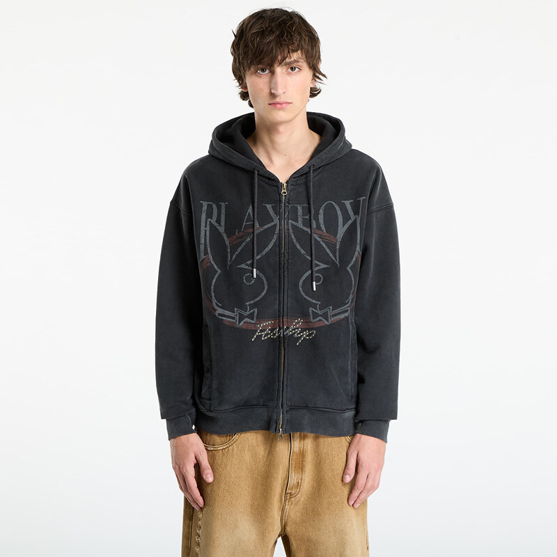 Mikina Playboy x FTSHP Zip-Up Hoodie UNISEX Black XL