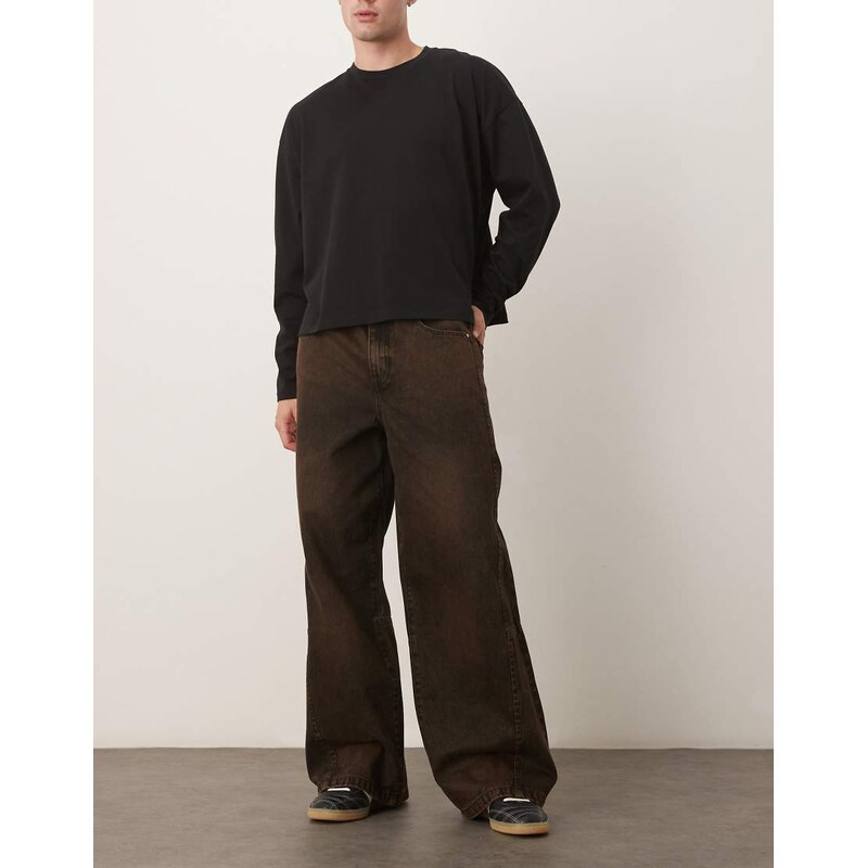 ASOS DESIGN loose jeans in brown wash
