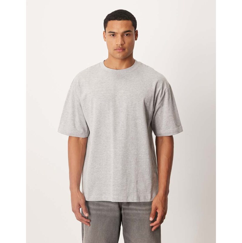 ASOS DESIGN heavyweight oversized t-shirt in grey marl