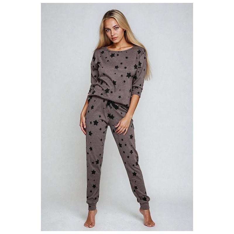 Sensis Dámské pyžamo Woman star hnědé 61739128