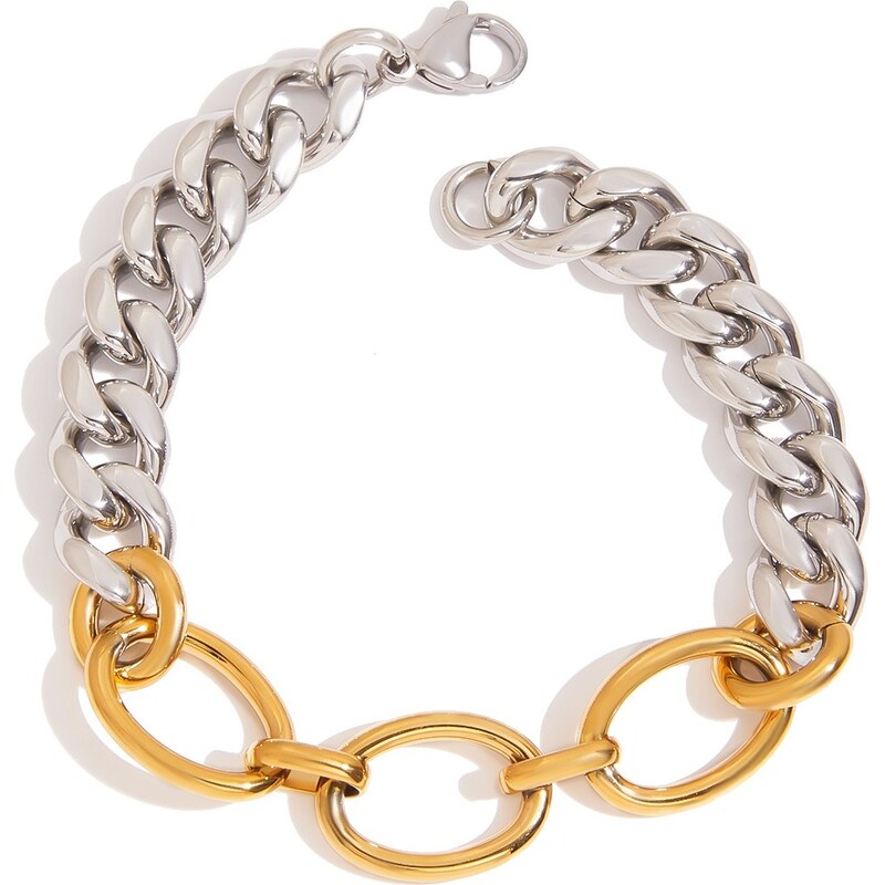 ELENYS Duo Oval – pozlacený náramek 18K žluté zlato 108807010
