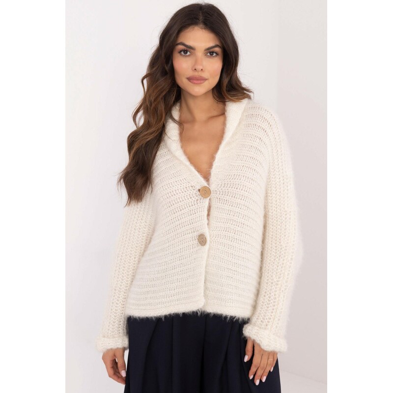 MladaModa Oversize svetr se zapínáním na knoflíky model 500288