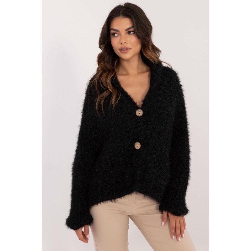 MladaModa Oversize svetr se zapínáním na knoflíky model 500288
