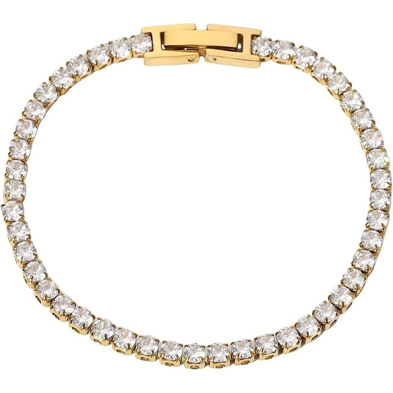 ELENYS Tennis 3 mm – pozlacený náramek 18K žluté zlato 108807428