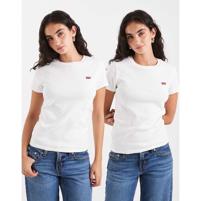 Levis essential 2-pack logo t-shirts in white