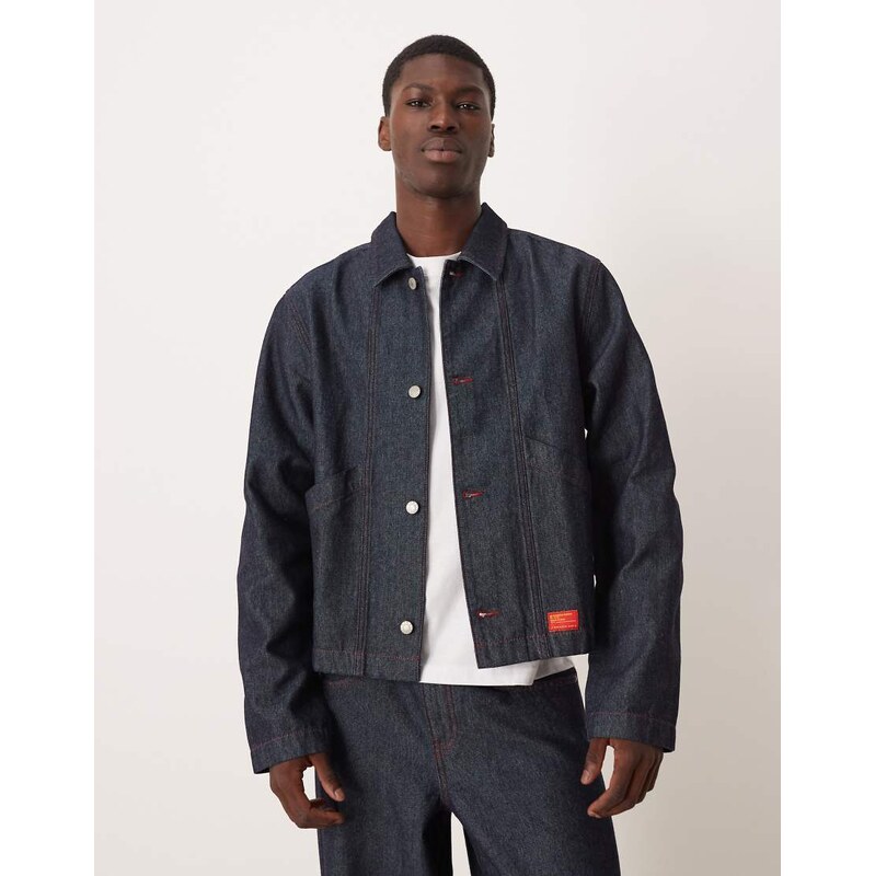 ASOS DESIGN co-ord harrington denim jacket in dark rinse wash