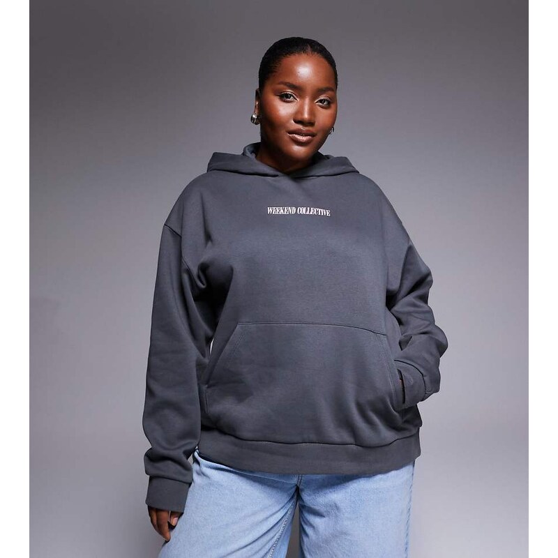 ASOS Weekend Collective Weekend Collective Curve oversized hoodie with 115513157
