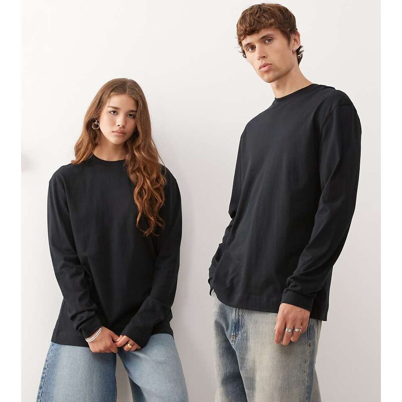 COLLUSION Unisex long sleeve t-shirt in black