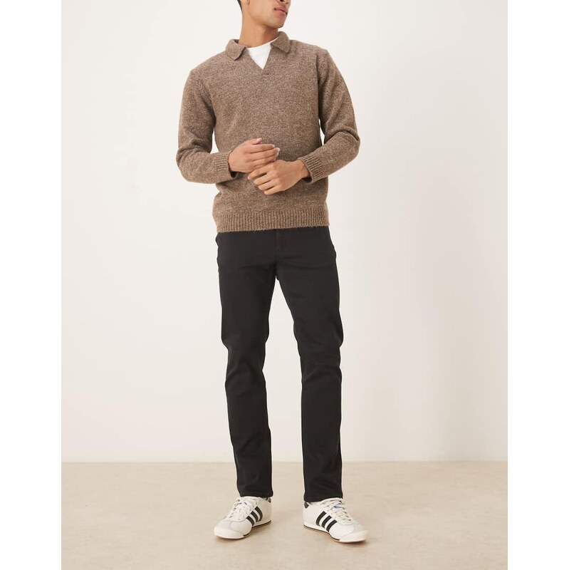Mango Patrick cotton mix slim jean in black