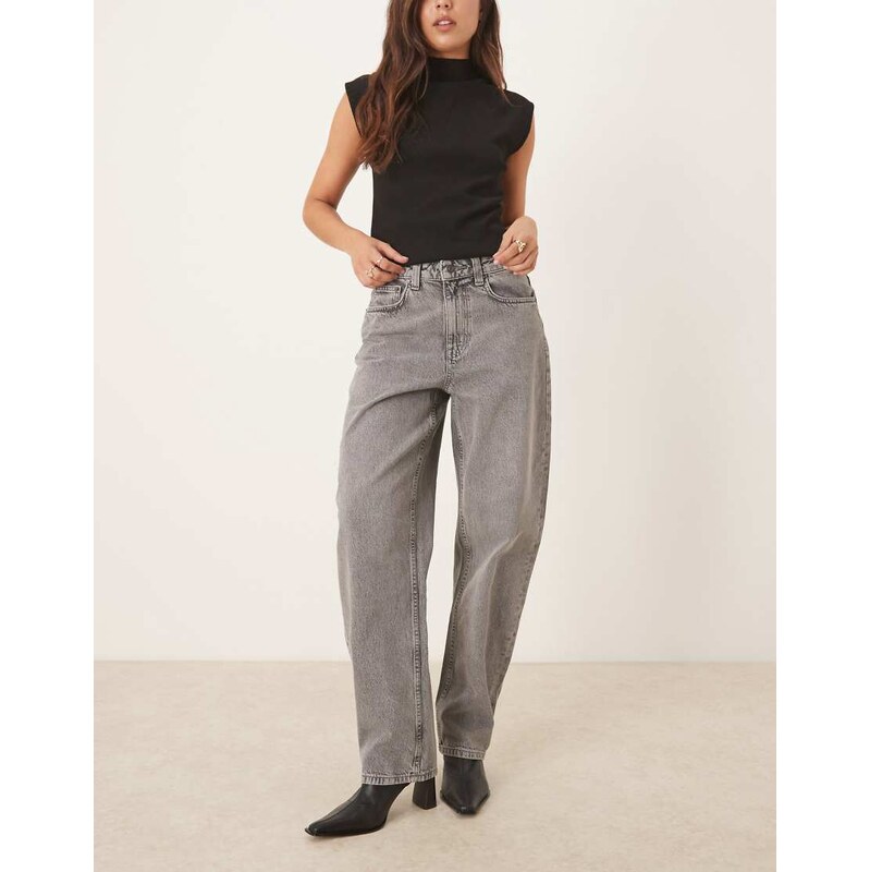 ASOS DESIGN slim barrel jeans in grey 115513755