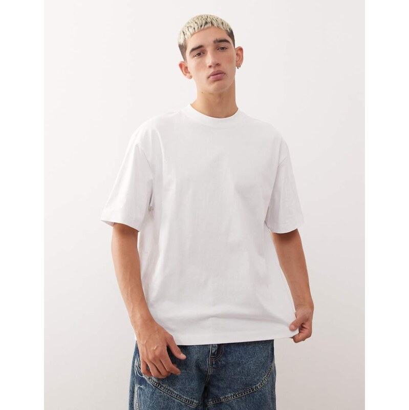 Weekday relaxed fit heavyweight jersey t-shirt in white