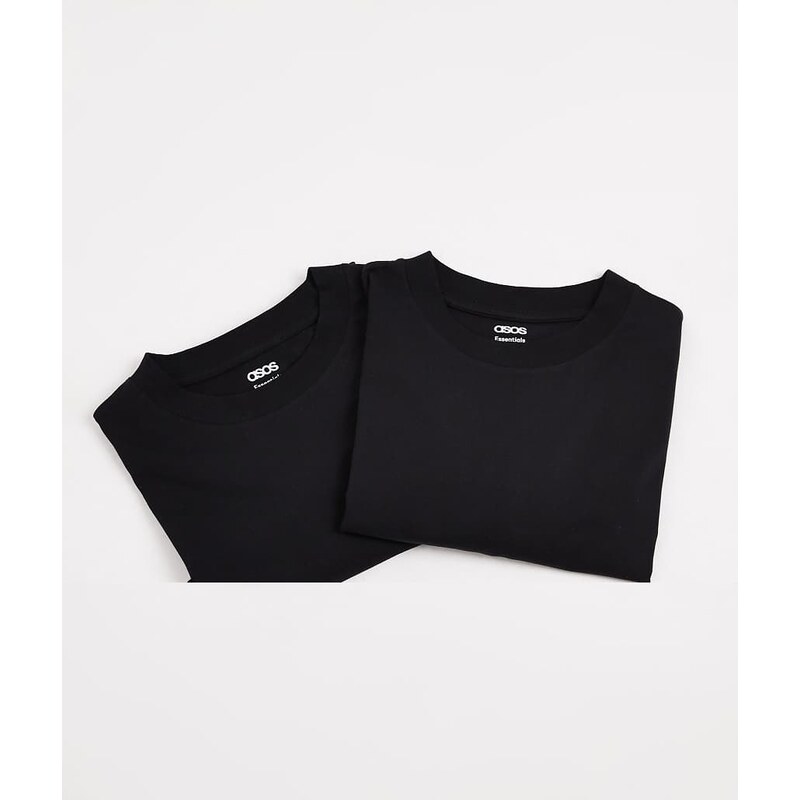 ASOS DESIGN Essentials 2 pack relaxed crew neck t-shirts in