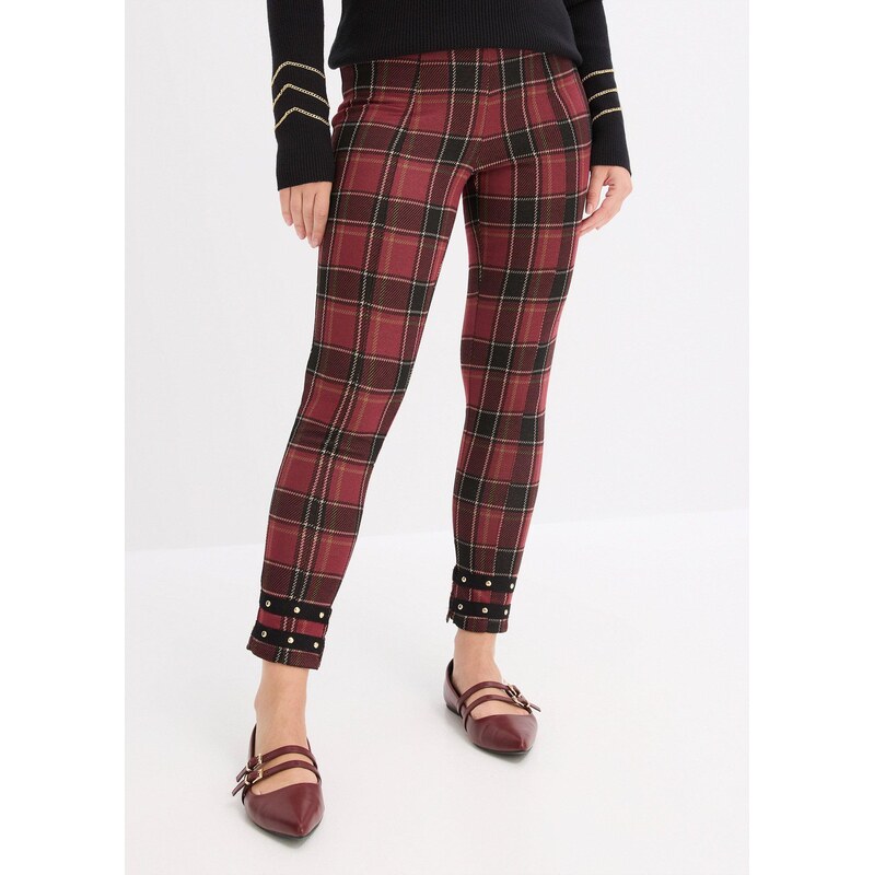 bonprix Jeggings se zlatými nýty červená Žena 109581025