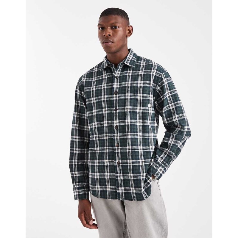 Farah Hardaker long sleeve check shirt in grey