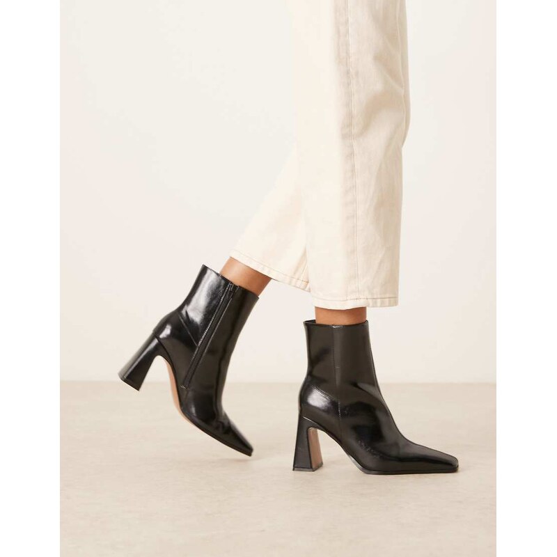 ASOS DESIGN Elodie chisel toe heeled boots in black 115512279