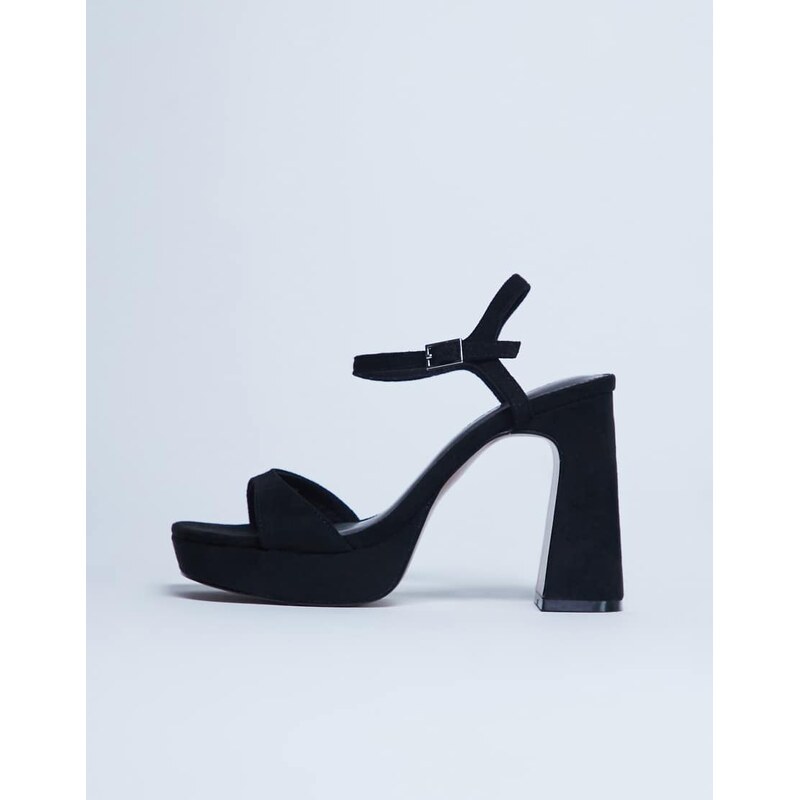 Topshop Faye chunky platform heeled sandal in black