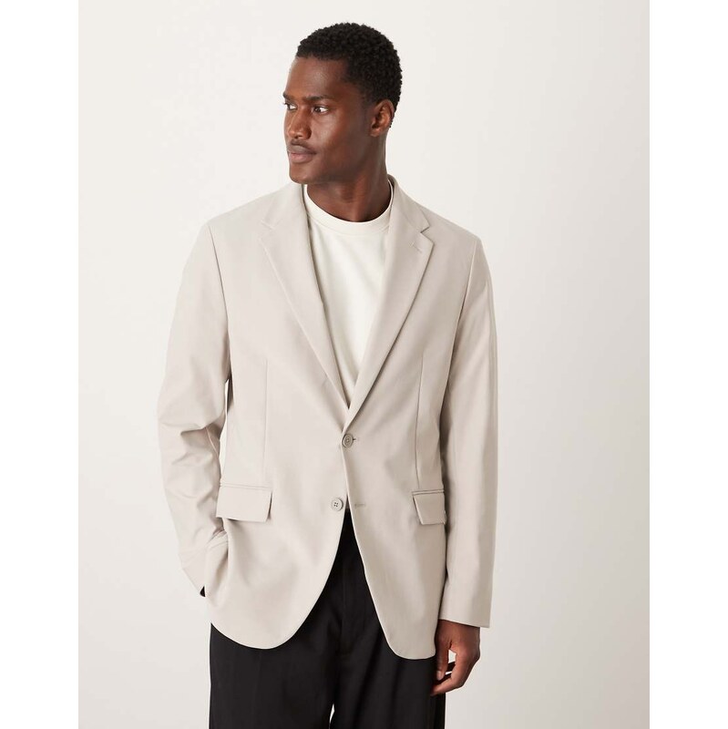 Mango Zurich tailored blazer co-ord in beige-Neutral