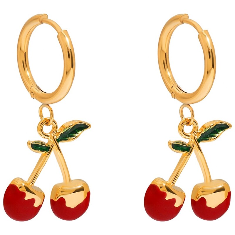 ELENYS Sweet Cherry – pozlacené náušnice 18K žluté zlato 108819856
