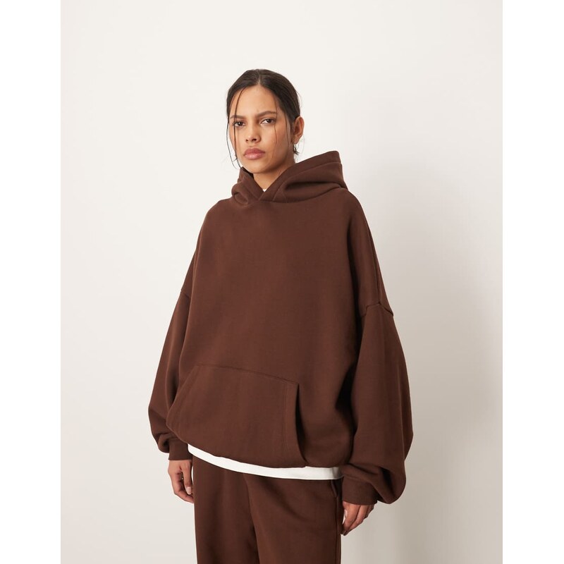 ARRANGE oversized premium heavy weight hoodie in chocolate-Brown 115511661