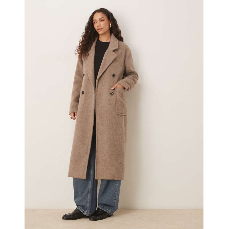 Glamorous oversized tailored coat in mushroom-Grey
