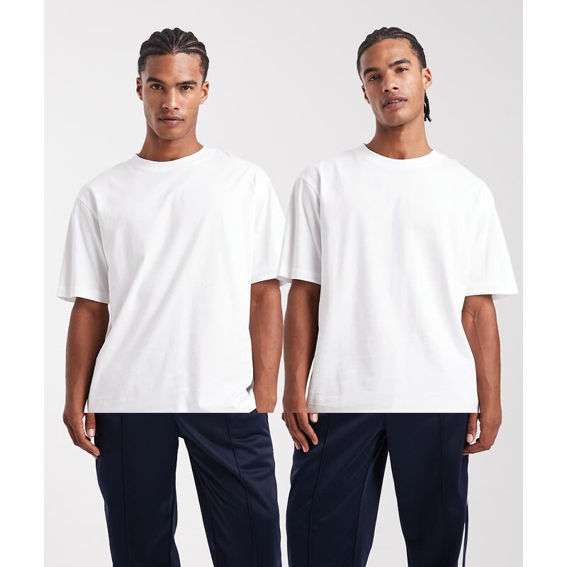 ASOS DESIGN Essentials 2 pack relaxed crew neck t-shirts in