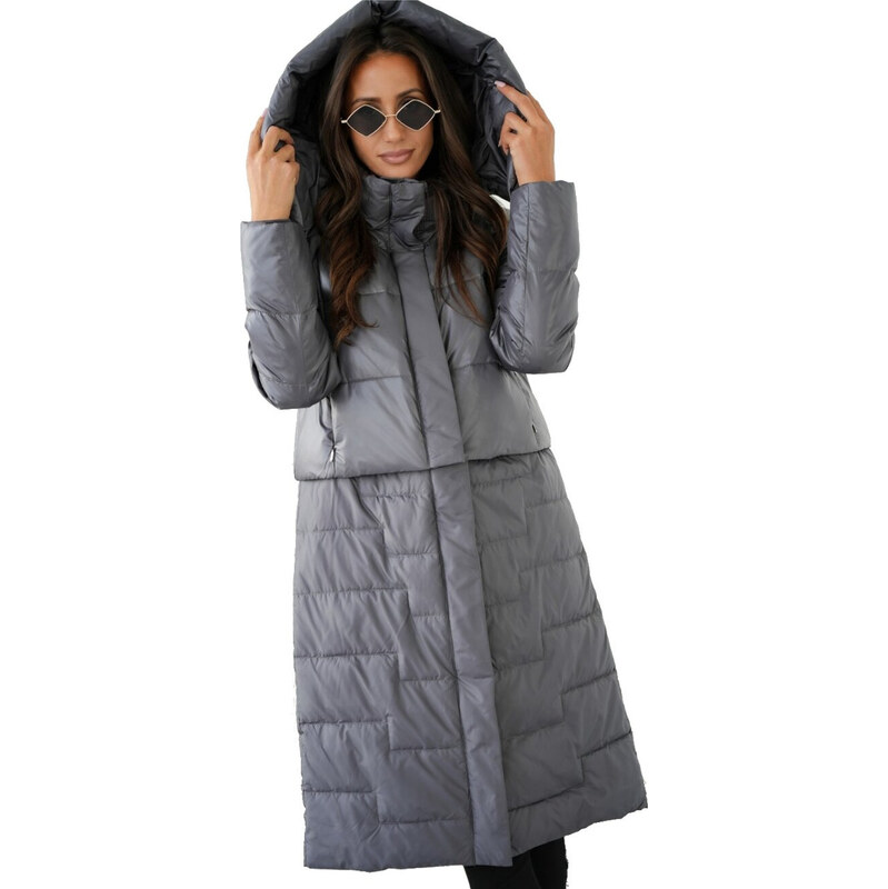 Pri Quilted 2-in-1 Insulated coat Can be worn as a jacket