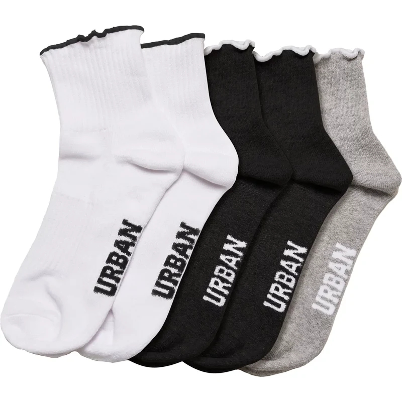 Urban Classics Dívčí ponožky s malým okrajem 4-balení