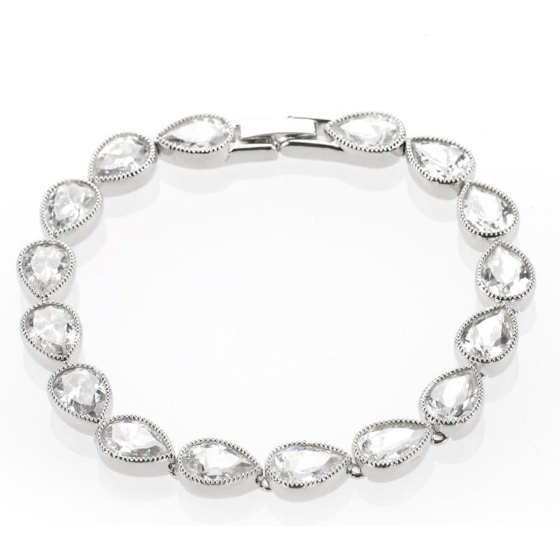 Marks and Spencer M&S Collection Platinum Plated Pear Diamanté Bracelet